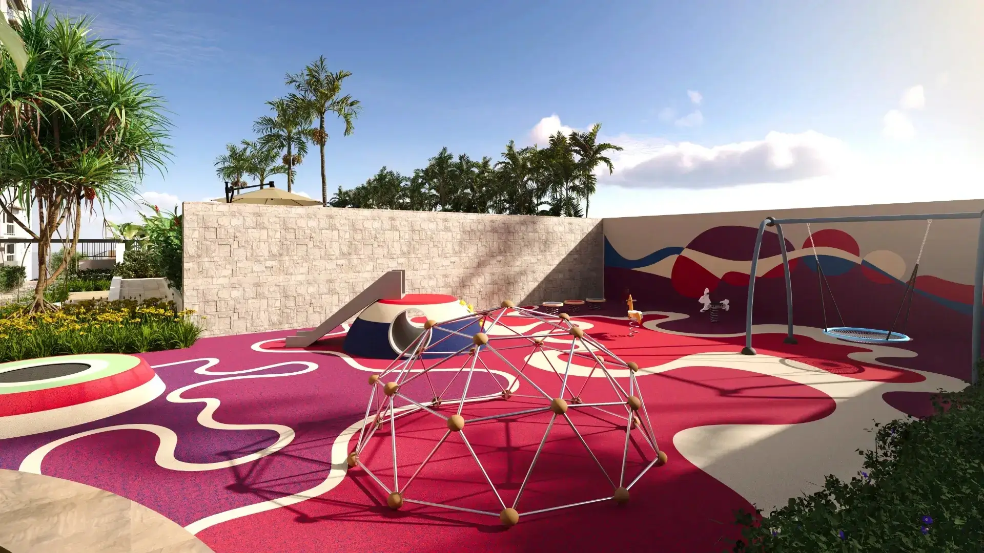Playground com desenho artístico